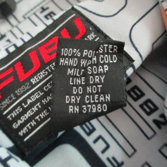 Fubu The Collection Jeans Shirt Button Down Size XL All Over Print Short Sleeve - Picture 8 of 13